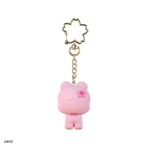 BT21 - CHERRY BLOSSOM LEATHER PATCH FIGURE KEYRING MANG - Image 2