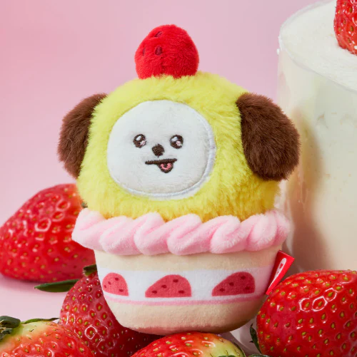 BT21 - STRAWBERRY PARTY CUSTARD STRAWBERRY TART PLUSH KEYRING - Image 6