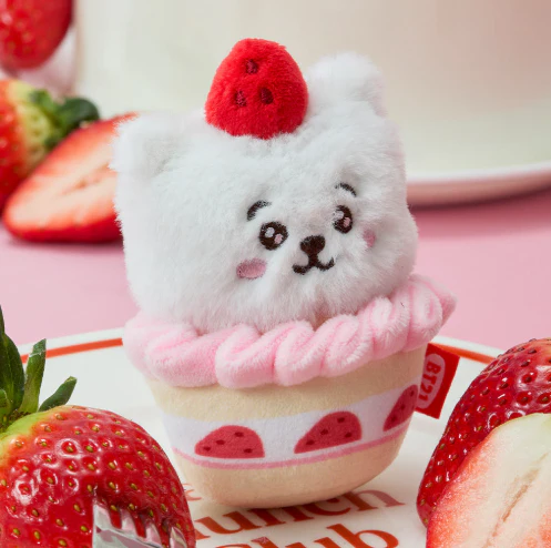 BT21 - STRAWBERRY PARTY CUSTARD STRAWBERRY TART PLUSH KEYRING - Image 7