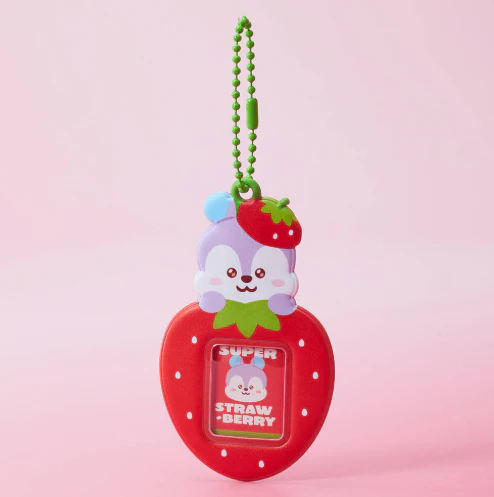 BT21 - STRAWBERRY PARTY MINI PHOTO HOLDER KEYRING - Image 4