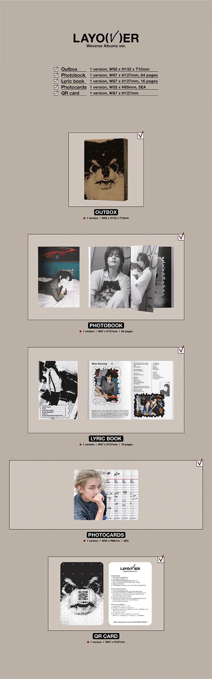 BTS V - LAYOVER 1ST SOLO ALBUM WEVERSE VER. - Image 2